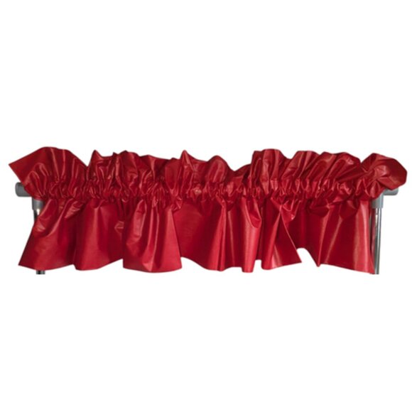 Vintage Shiny Sheen Solid Puff Balloon Valance Drape Drapery Window Curtain 80" - Picture 1 of 3